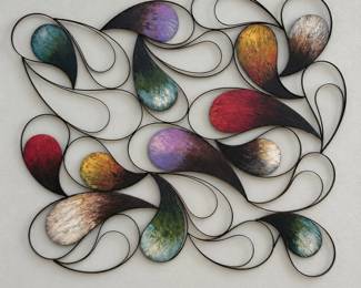 d Colorful Paisly Shaped Wall Art