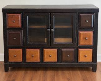 f MultiColored Wood Cabinet