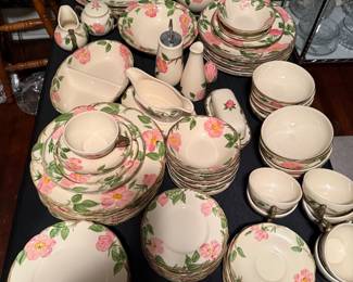 Fransiscan Desert Rose Service for eight and numerous serving pieces