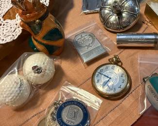 Sterling Silver pieces. Limoges. collectibles. Golf memorbilia.