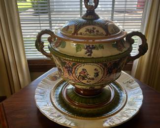 Antique Villeroy & Boch Mettlach Tureen and Tray
