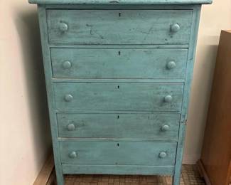 251 vintagebluepaintedchestofdrawers
