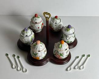 115 lenoxporcelainjamjarswithspoonson