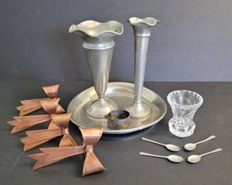 179 assortedtablewareitemspewtervasespl