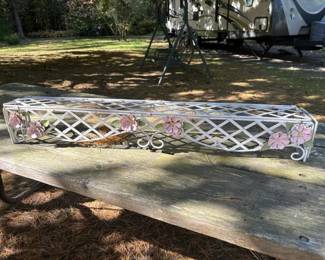 275 decorativemetalshelfwithpinkfloral