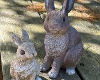 273 pairofresingardenrabbitstatues