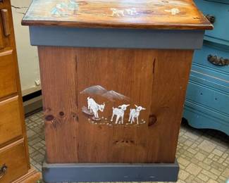 255 handpaintedwoodstoragechest