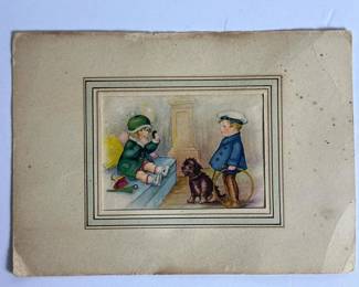 114 675x5vintageillustrationcardwith