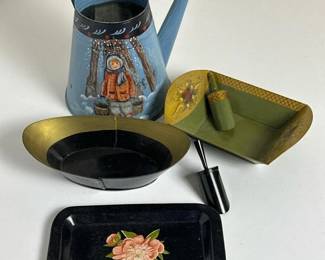 103 handpaintedfolkartstyletinwatering