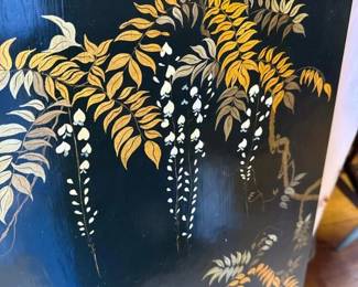 055 pairofasianstylelacqueredfloralart