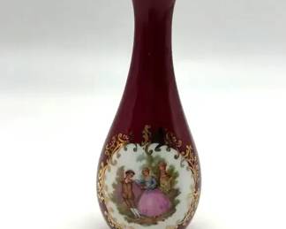 Limoges Burgundy Miniature Vase
