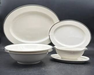Vintage Noritake Countess Ivory China Serving Pieces  Gravy Boat  5pc