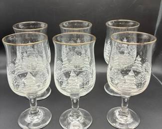 Vintage Libby Christmas Glasses Set
