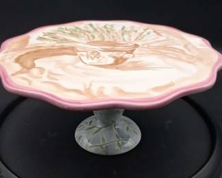 Michal Sparks Ivys Garden 12 x 9 Ceramic Cake Plate