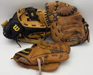 Wilson Right Hand Throw Gloves 3pc