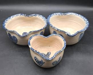 Marshall Pottery Ceramic Heart Bowl Set