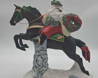 Vintage Irish Santa Claus on Horse Statue