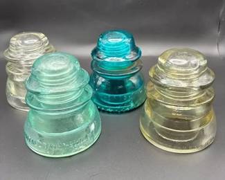 Vintage Glass Insulators Colorful