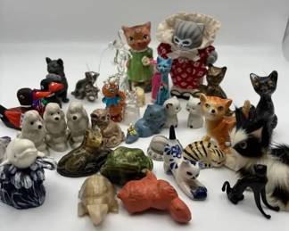 MCM Miniature Figurine Grouping Japan Anthropomorphic Cats Dogs