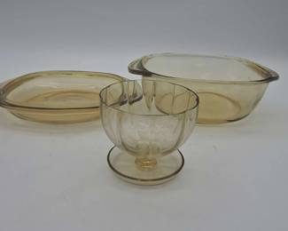 Vintage Yellow Glass Dish Set