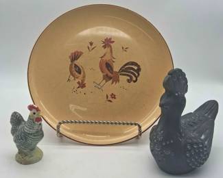 Vintage Harmony House Honey Hen Plate  Rooster Lot