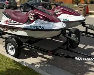 2000 Yamaha GP760 WaveRunners Pair - Includes Single-Axle Trailer, Accessories and Storage Covers