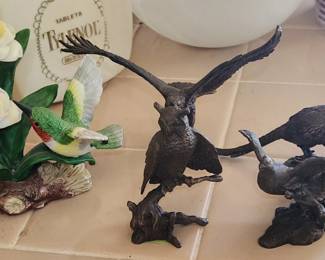 Bronze and porcelain figurines