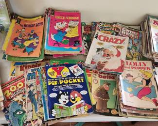 Comics including Archie, dell, a few marvel, gold key, mad, cracked, Whitman, DC. A few others here and there