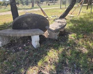 Concrete/cement table with benches