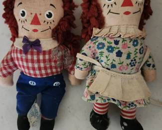 Knickerbocher vintage raggedy ann and andy dolls