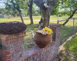 Planters and metal wire art