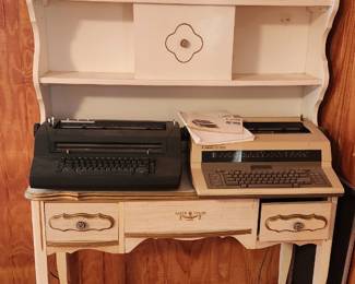 French provincial desk with cupboard