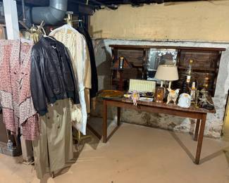 Vintage clothing, lamps, antiques 