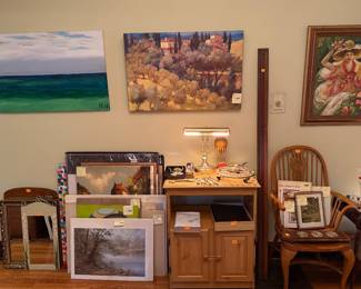 Vintage chair, cabinet, fine art