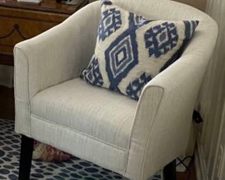 Ivory chair w dark wood/ black leg