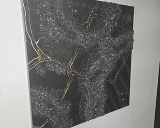 Midnight B.  Resin Epoxy Art ( LND/LUXE  piece ) 