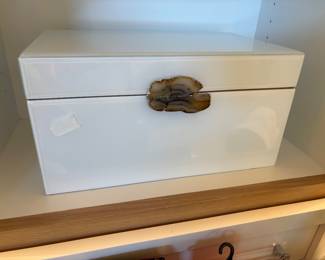 CYAN design Bijou Container w/ Agate stone hardware 