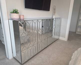 Mirrored credenza chest