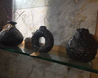 Black sculptural vases 