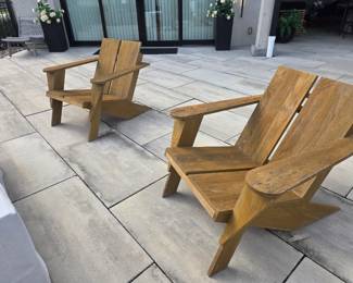 Crate & Barrel  Teak Adirondack chairs