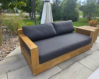 Teak patio loveseat & table set 