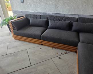 Crate & Barrel Teak L shaped sectional 