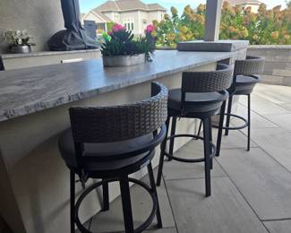 Armen Living Patio Swivel Bar stools 