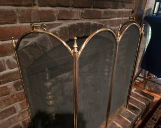 Brass fireplace screen
