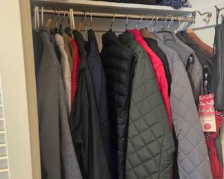 Men's coats, jackets, hats, etc