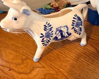 Delft Blue Ceramic Cow Creamer