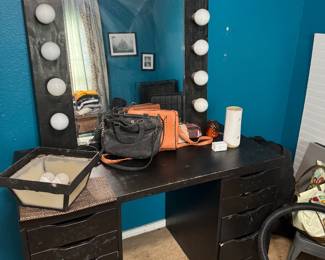 Black vanity, four piece vanity set