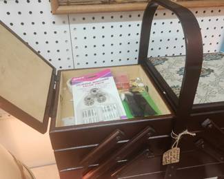 Vintage sewing box with accessories 