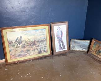 Western Scene And Framed Pictures