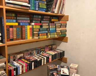 Books And Recorded Media On Shelves